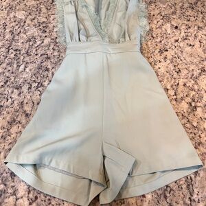 Altar'd State Light Blue Lace Trim Romper